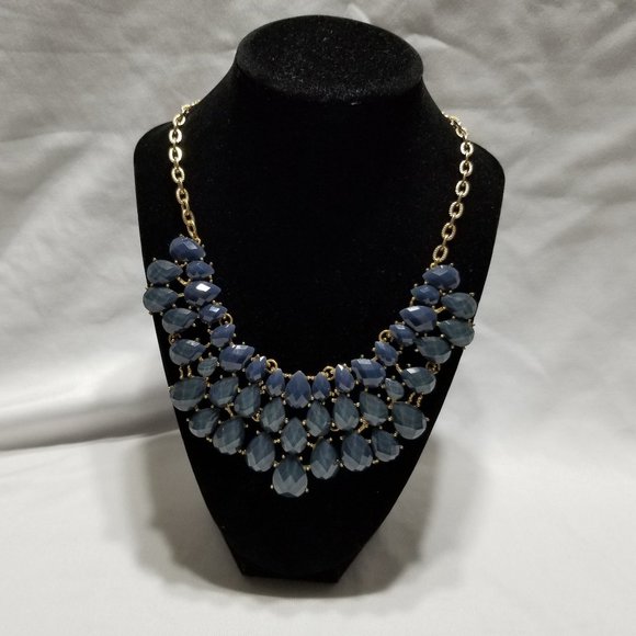 Blue Tear Drop Necklace (J004) - Picture 1 of 12